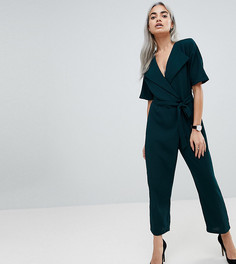 Комбинезон с запахом ASOS PETITE - Зеленый