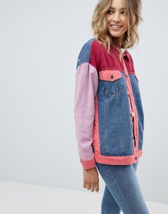 Джинсовая куртка в стиле пэтчворк PrettyLittleThing - Мульти