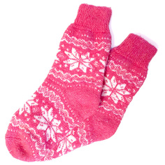 Носки Эврика Шерстяные со снежинками Pink 98798 Evrika