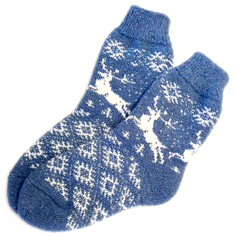 Носки Эврика Шерстяные с оленями Blue 98797 Evrika
