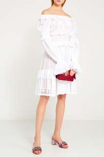 Белое платье с оборками Dolce&;Gabbana