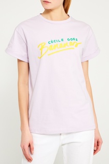 Фиолетовая футболка с принтом Etre Cecile