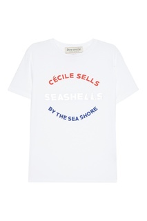 Белая футболка с надписями Etre Cecile