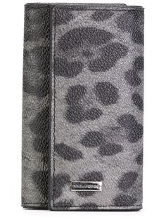 кошелек для ключей с леопардовым принтом   Dolce & Gabbana