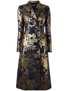 парчовое пальто с цветочным рисунком Dolce & Gabbana