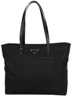 сумка-тоут с бляшкой-логотипом Prada