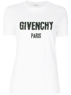 рваная футболка с принтом-логотипом Givenchy