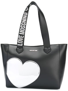 сумка-тоут с нашивкой-сердцем Love Moschino