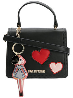 сумка с нашивками в форме сердец Love Moschino