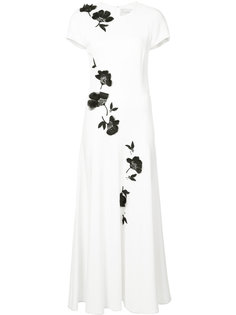 платье с цветочной вышивкой  Carolina Herrera