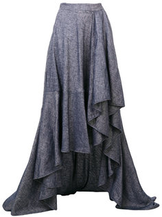 удлиненная расклешенная юбка с асимметричным подолом Talbot Runhof