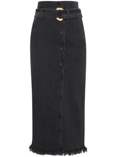 джинсовая юбка с бахромой  Nanushka