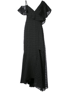 асимметричное плиссированное платье с оборками  Adeam
