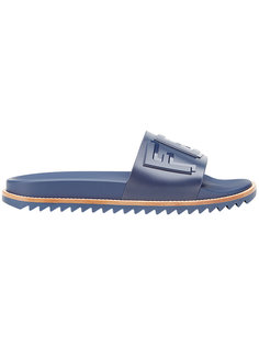 logo embossed pool slides Fendi