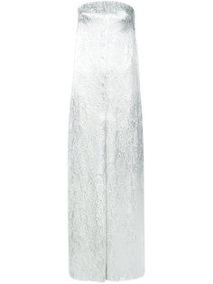 атласный комбинезон из ткани деворе Marina Moscone