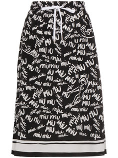 юбка с принтом логотипа Miu Miu