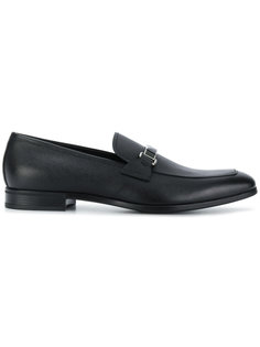 logo grained loafers Prada