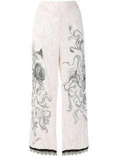 брюки с цветочным принтом  Prada