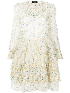 платье с оборками и принтом стрекоз Rochas