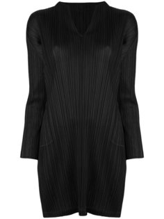плиссированное платье  с V-образным вырезом Pleats Please By Issey Miyake