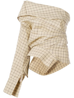 asymmetric check blouse A.W.A.K.E. Awake