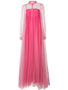 длинное плиссированное прозрачное платье  Vionnet
