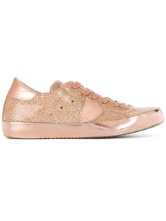 кроссовки со шнуровкой и блестящей отделкой Philippe Model