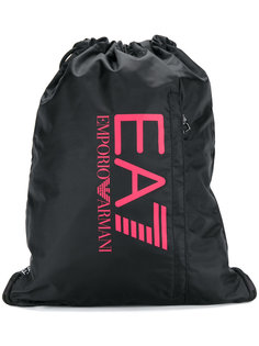 logo print drawstring backpack  Ea7 Emporio Armani