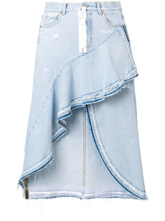 джинсовая асимметричная юбка Off-White