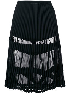 плиссированная юбка с прозрачными панелями  Versace
