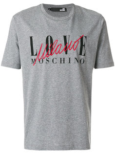 футболка с вышитым логотипом Love Moschino