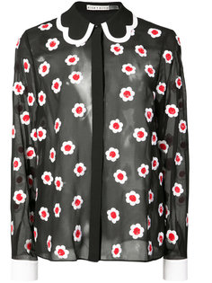 прозрачная рубашка с цветочной вышивкой Alice+Olivia