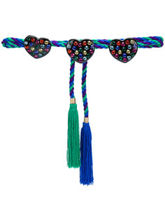 heart embellished bicolour rope belt with tassels Philosophy Di Lorenzo Serafini