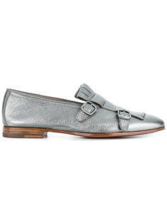 лоферы с пряжками и бахромой Santoni