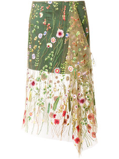 многослойная юбка с цветочной вышивкой  Marquesalmeida Marquesalmeida