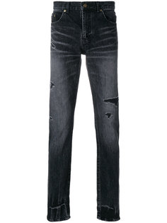 джинсы скинни с рваной отделкой Saint Laurent