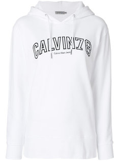 толстовка с капюшоном и вышитым логотипом  Calvin Klein
