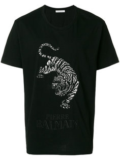 футболка с вышитым тигром Pierre Balmain