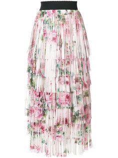 юбка миди с цветочным принтом и завязкой Dolce & Gabbana
