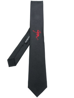 галстук с вышивкой скелета Alexander McQueen