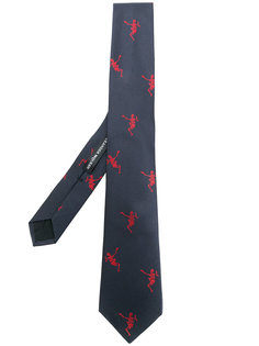 галстук с вышивкой скелетов Alexander McQueen