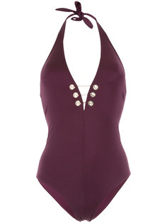 eyelet and chain detail swimsuit Moeva