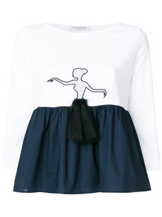 топ с баской и изображением балерины Vivetta