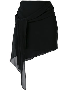 асимметричная драпированная мини-юбка  Saint Laurent