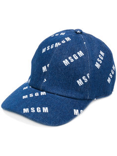 джинсовая кепка с логотипом  MSGM