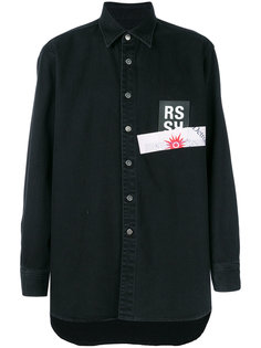 джинсовая рубашка с нашивкой логотипа Raf Simons