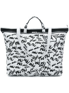 сумка-тоут с логотипом  Miu Miu
