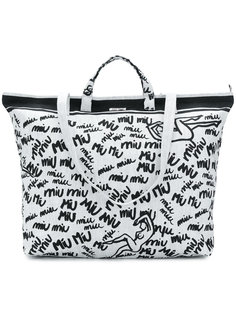 сумка-тоут с логотипом  Miu Miu