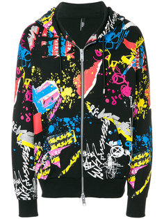 толстовка с капюшоном и принтом логотипа в стиле "граффити" Versus