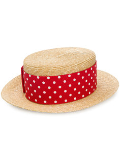 polka dot boater hat Miu Miu